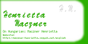 henrietta maczner business card